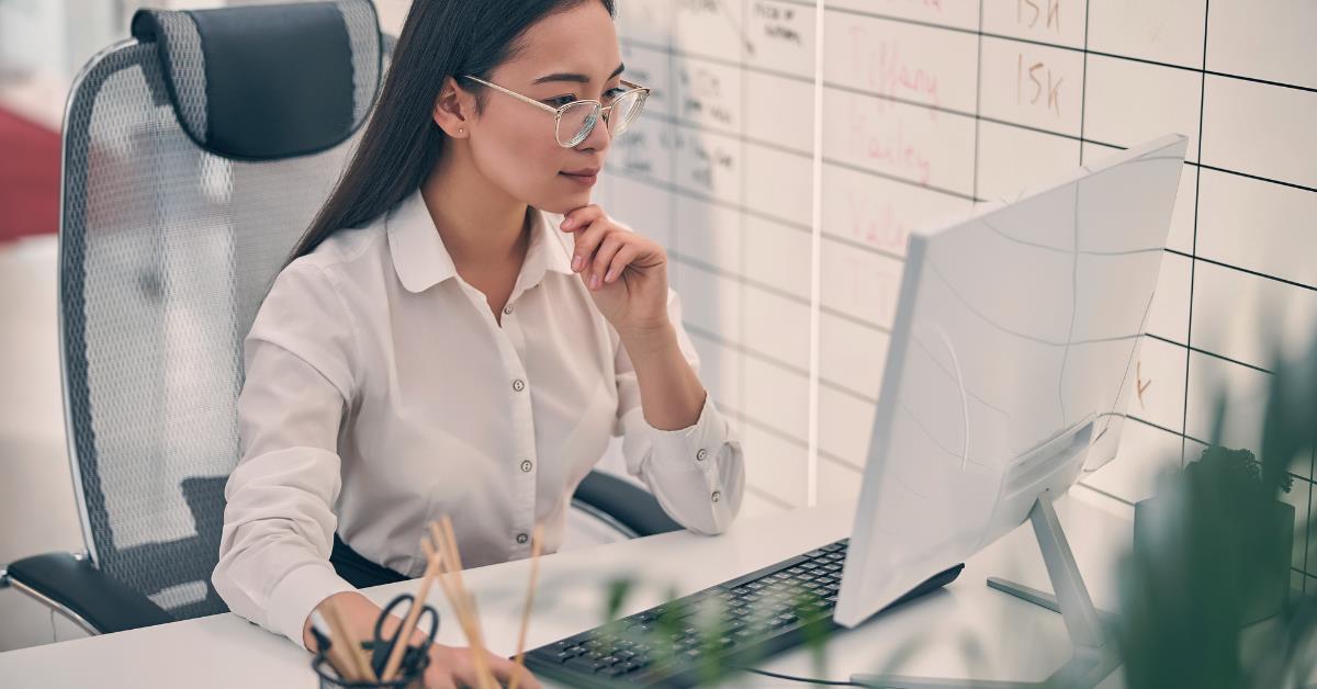 Woman working at computer