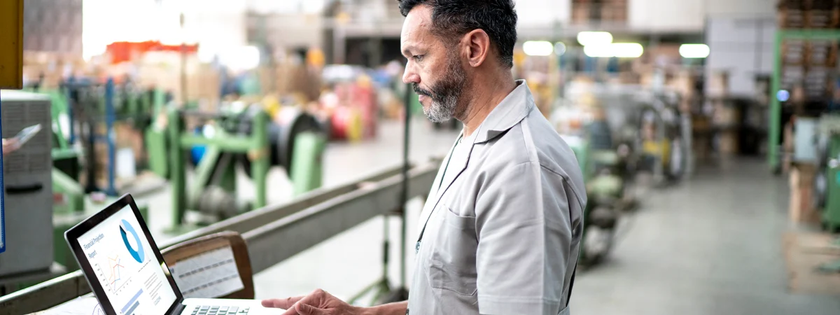 Man looking at the computer screen